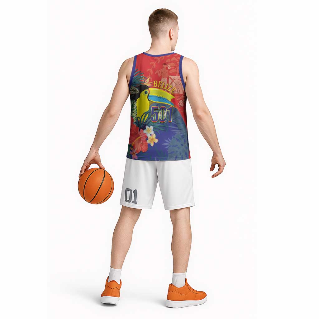 Belize Independence Day Basketball Jersey 501 Proud Keel Billed Toucan Tropical - Wonder Print Shop