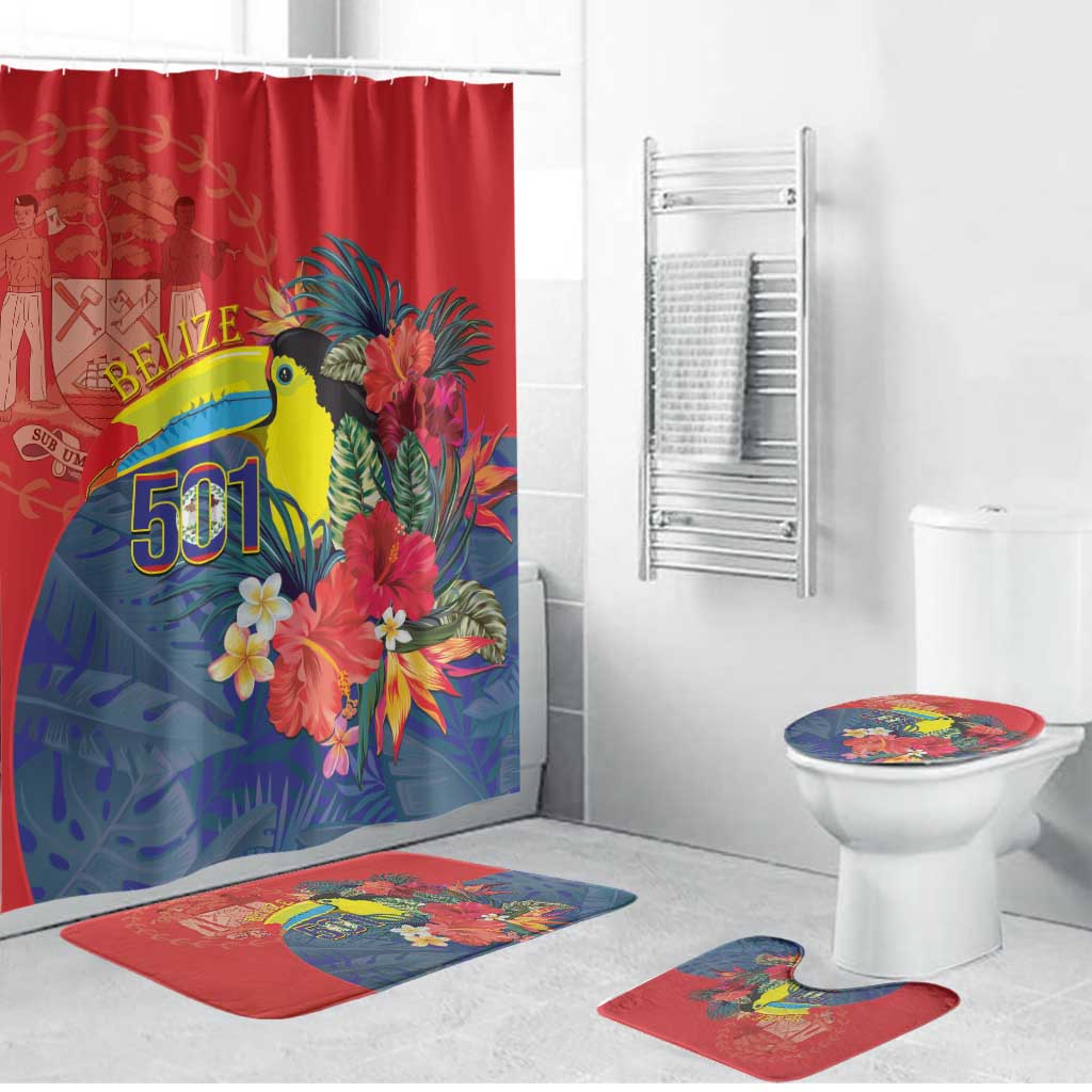 Belize Independence Day Bathroom Set 501 Proud Keel Billed Toucan Tropical - Wonder Print Shop