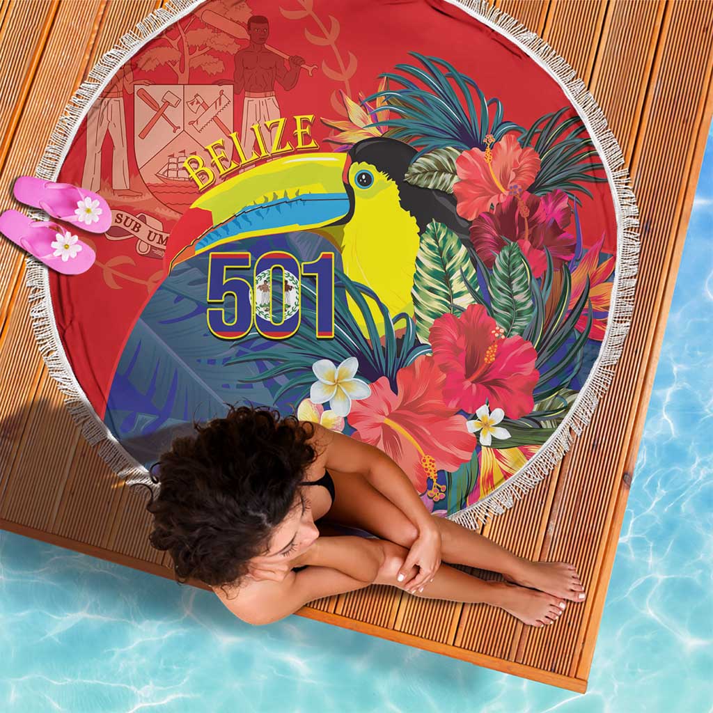 Belize Independence Day Beach Blanket 501 Proud Keel Billed Toucan Tropical - Wonder Print Shop