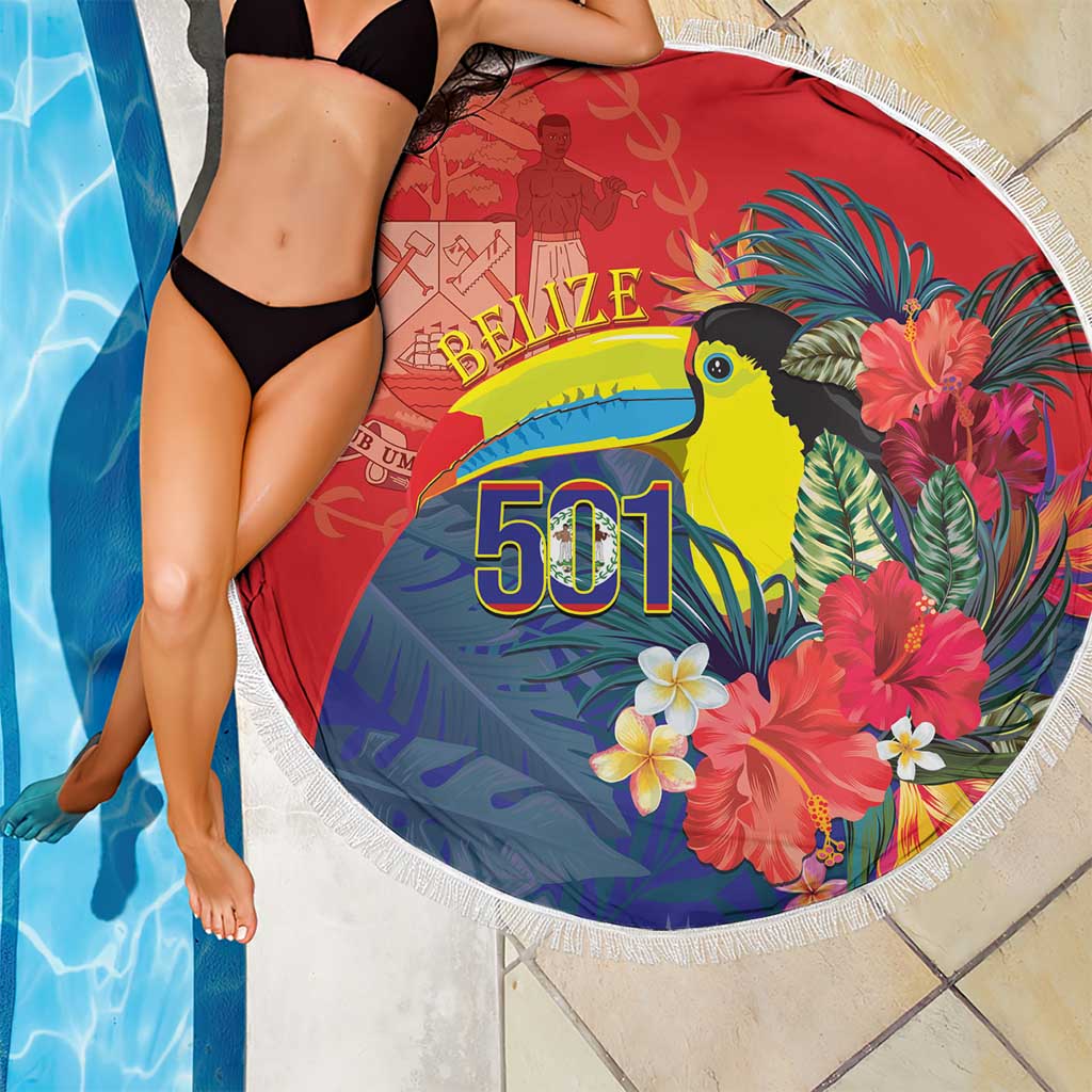 Belize Independence Day Beach Blanket 501 Proud Keel Billed Toucan Tropical - Wonder Print Shop