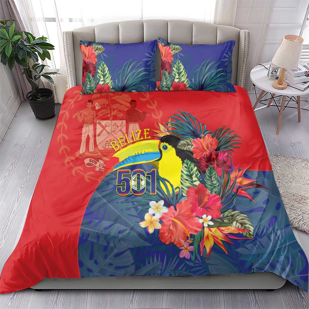 Belize Independence Day Bedding Set 501 Proud Keel Billed Toucan Tropical - Wonder Print Shop
