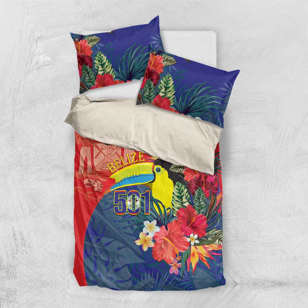 Belize Independence Day Bedding Set 501 Proud Keel Billed Toucan Tropical - Wonder Print Shop