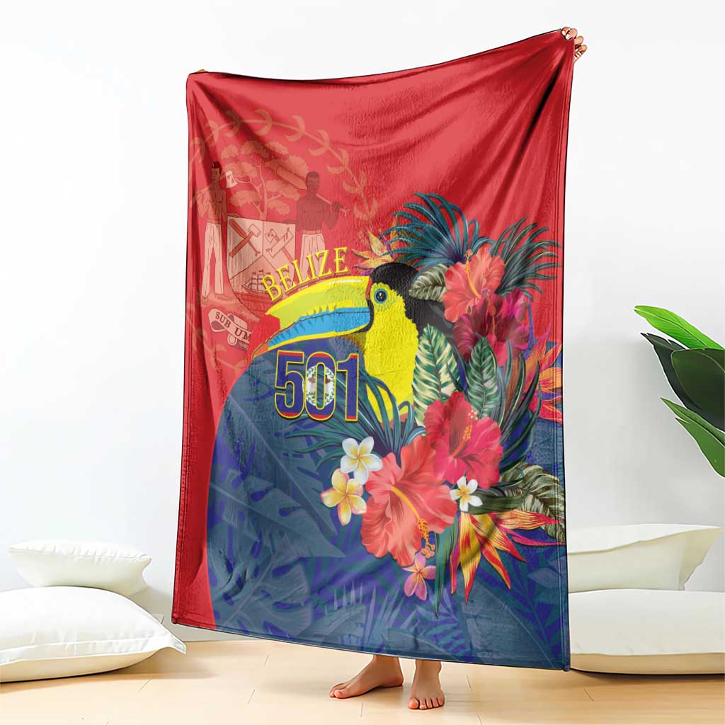 Belize Independence Day Blanket 501 Proud Keel Billed Toucan Tropical - Wonder Print Shop
