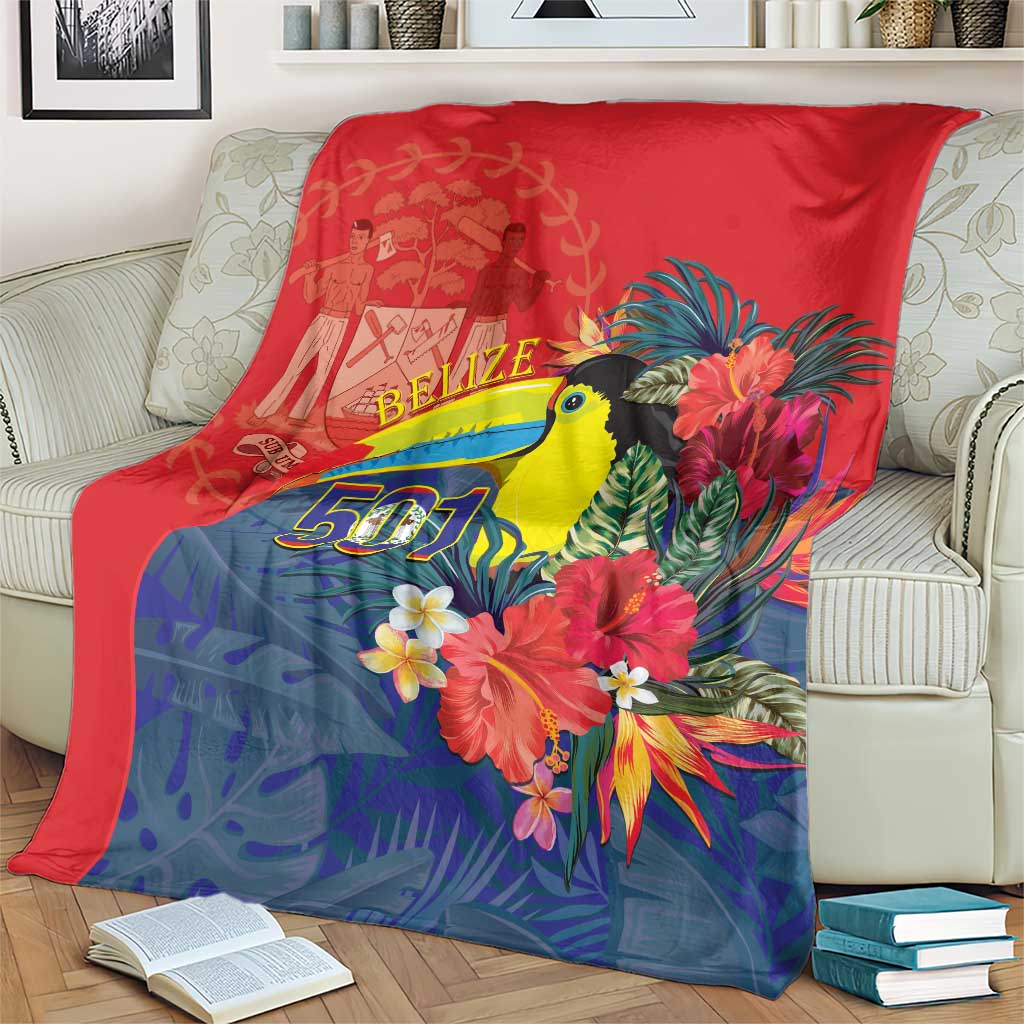 Belize Independence Day Blanket 501 Proud Keel Billed Toucan Tropical - Wonder Print Shop