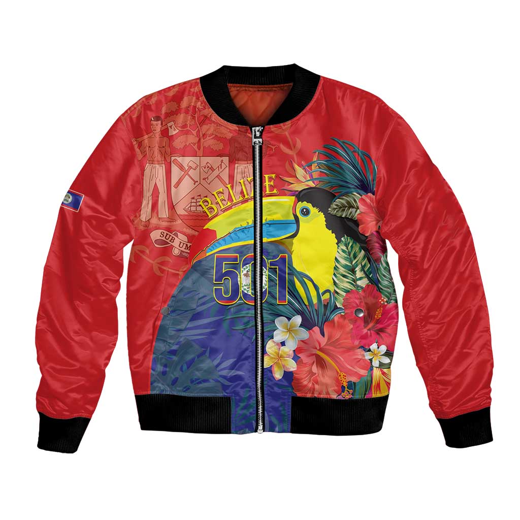 Belize Independence Day Bomber Jacket 501 Proud Keel Billed Toucan Tropical - Wonder Print Shop
