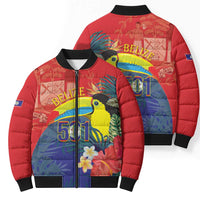 Belize Independence Day Bomber Puffer Jacket 501 Proud Keel Billed Toucan Tropical - Wonder Print Shop