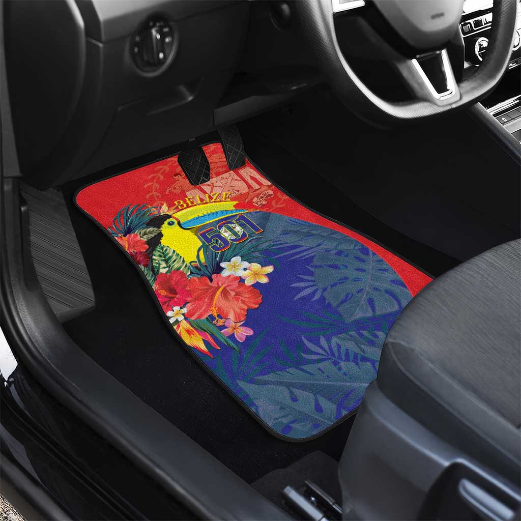 Belize Independence Day Car Mats 501 Proud Keel Billed Toucan Tropical - Wonder Print Shop