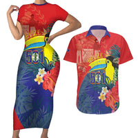 Belize Independence Day Couples Matching Short Sleeve Bodycon Dress and Hawaiian Shirt 501 Proud Keel Billed Toucan Tropical - Wonder Print Shop