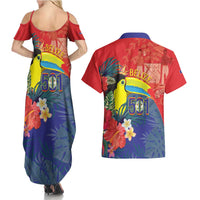 Belize Independence Day Couples Matching Summer Maxi Dress and Hawaiian Shirt 501 Proud Keel Billed Toucan Tropical - Wonder Print Shop