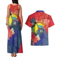 Belize Independence Day Couples Matching Tank Maxi Dress and Hawaiian Shirt 501 Proud Keel Billed Toucan Tropical - Wonder Print Shop