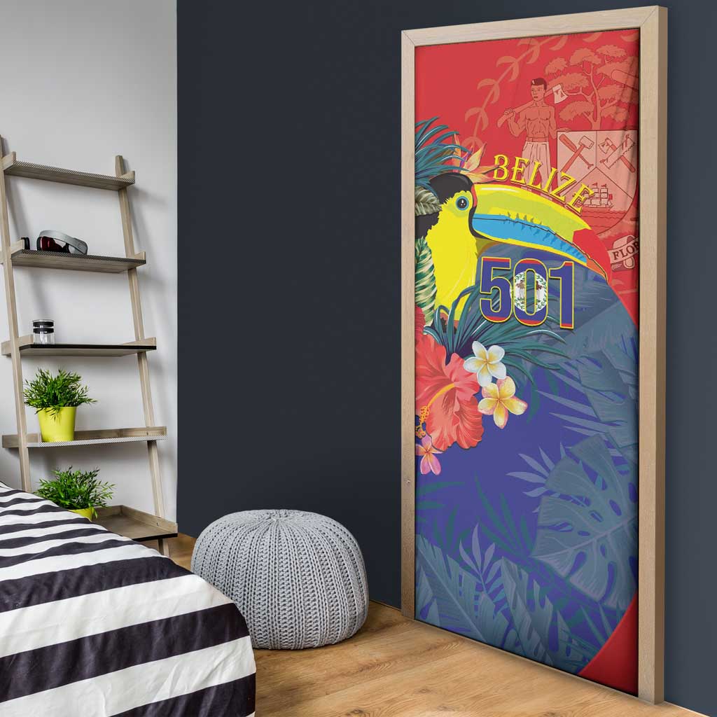 Belize Independence Day Door Cover 501 Proud Keel Billed Toucan Tropical - Wonder Print Shop
