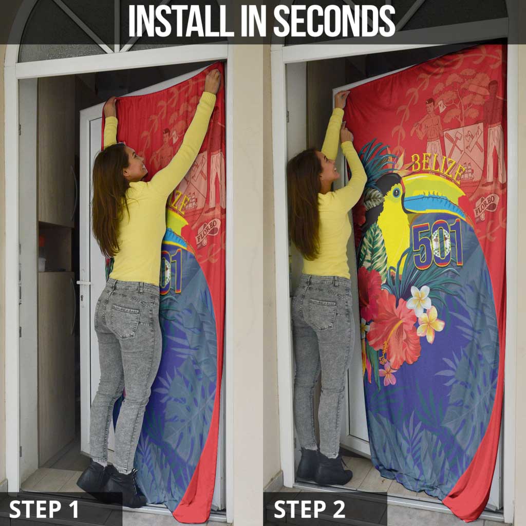 Belize Independence Day Door Cover 501 Proud Keel Billed Toucan Tropical - Wonder Print Shop