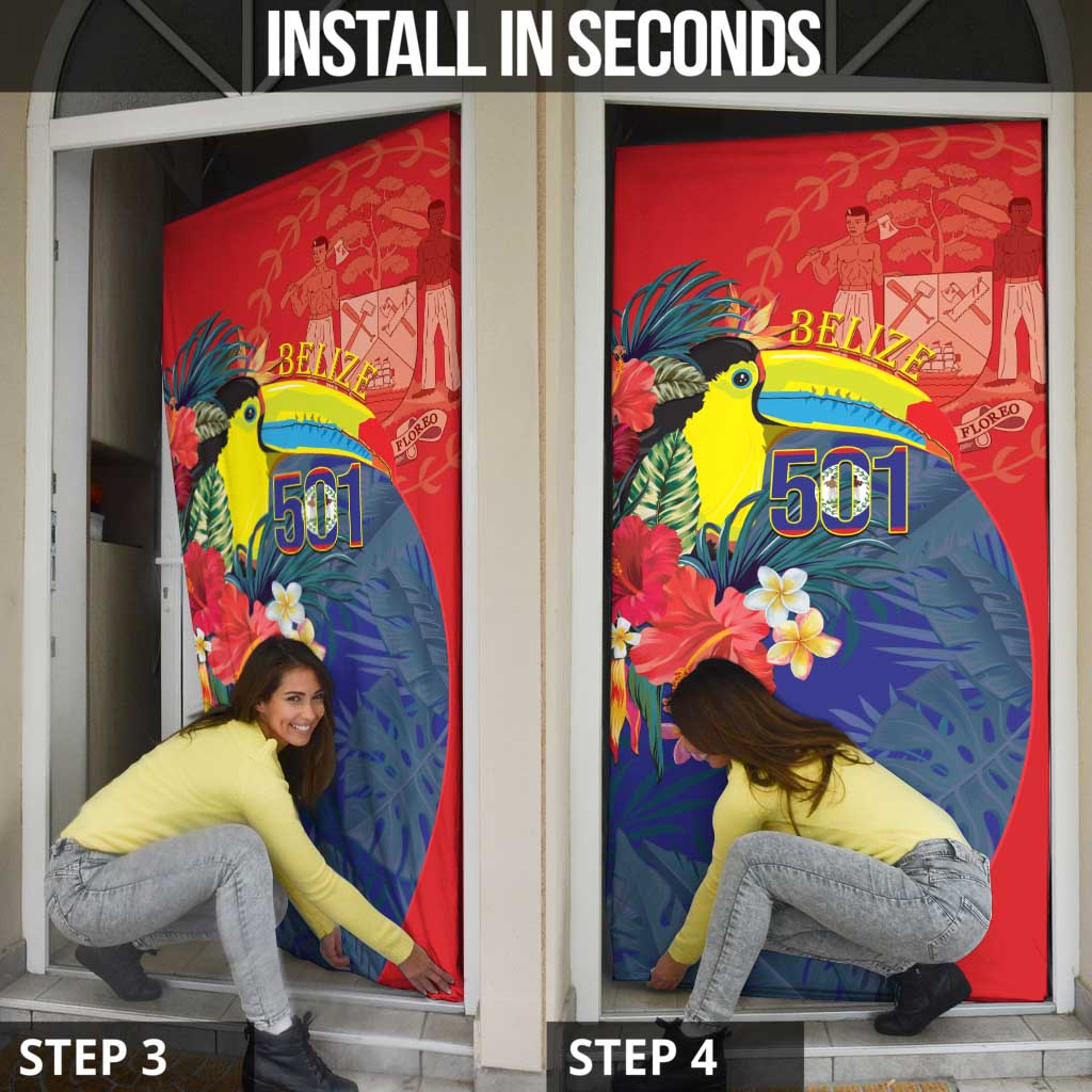 Belize Independence Day Door Cover 501 Proud Keel Billed Toucan Tropical - Wonder Print Shop
