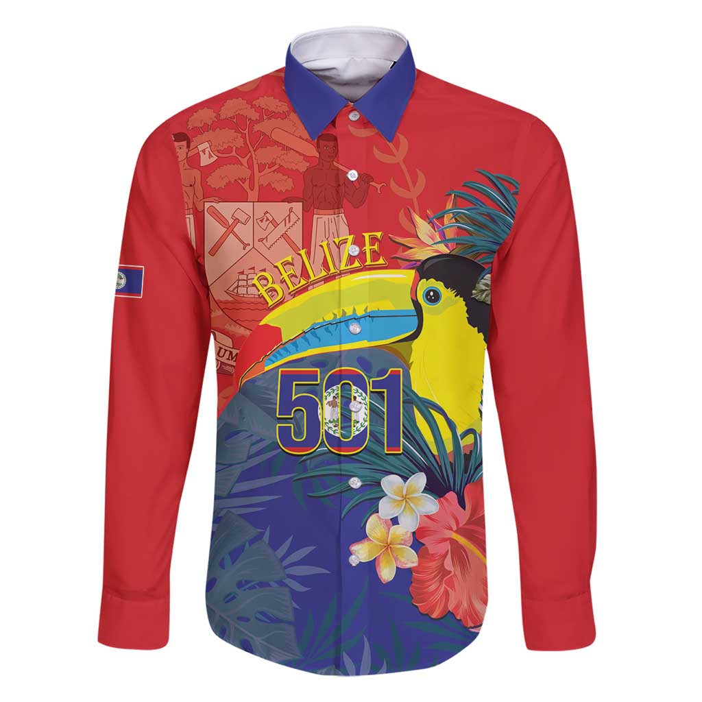 Belize Independence Day Family Matching Long Sleeve Bodycon Dress and Hawaiian Shirt 501 Proud Keel Billed Toucan Tropical - Wonder Print Shop