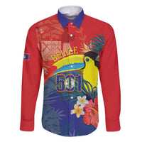 Belize Independence Day Family Matching Long Sleeve Bodycon Dress and Hawaiian Shirt 501 Proud Keel Billed Toucan Tropical - Wonder Print Shop