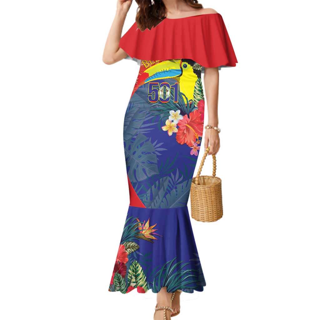 Belize Independence Day Family Matching Mermaid Dress and Hawaiian Shirt 501 Proud Keel Billed Toucan Tropical - Wonder Print Shop
