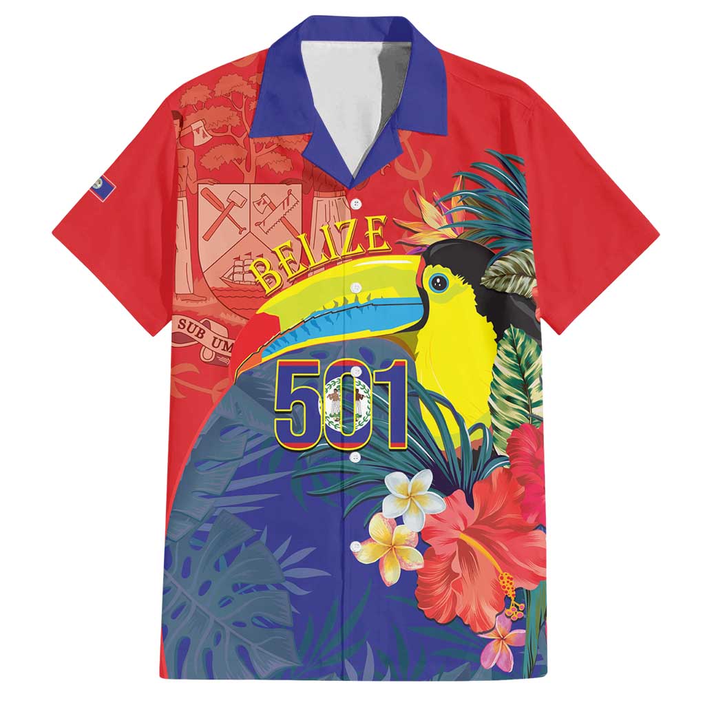 Belize Independence Day Family Matching Off Shoulder Maxi Dress and Hawaiian Shirt 501 Proud Keel Billed Toucan Tropical - Wonder Print Shop