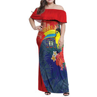 Belize Independence Day Family Matching Off Shoulder Maxi Dress and Hawaiian Shirt 501 Proud Keel Billed Toucan Tropical - Wonder Print Shop