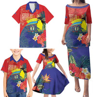 Belize Independence Day Family Matching Puletasi and Hawaiian Shirt 501 Proud Keel Billed Toucan Tropical - Wonder Print Shop