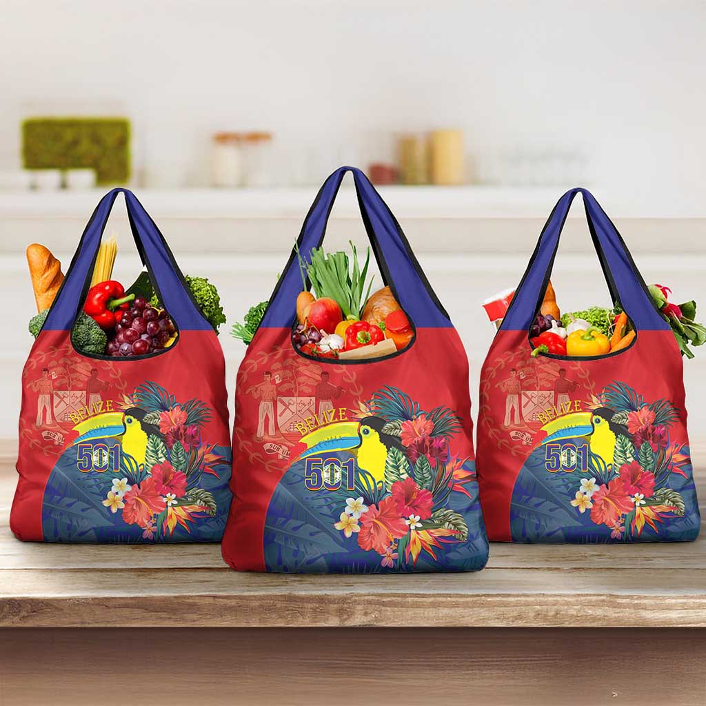 Belize Independence Day Grocery Bag 501 Proud Keel Billed Toucan Tropical - Wonder Print Shop