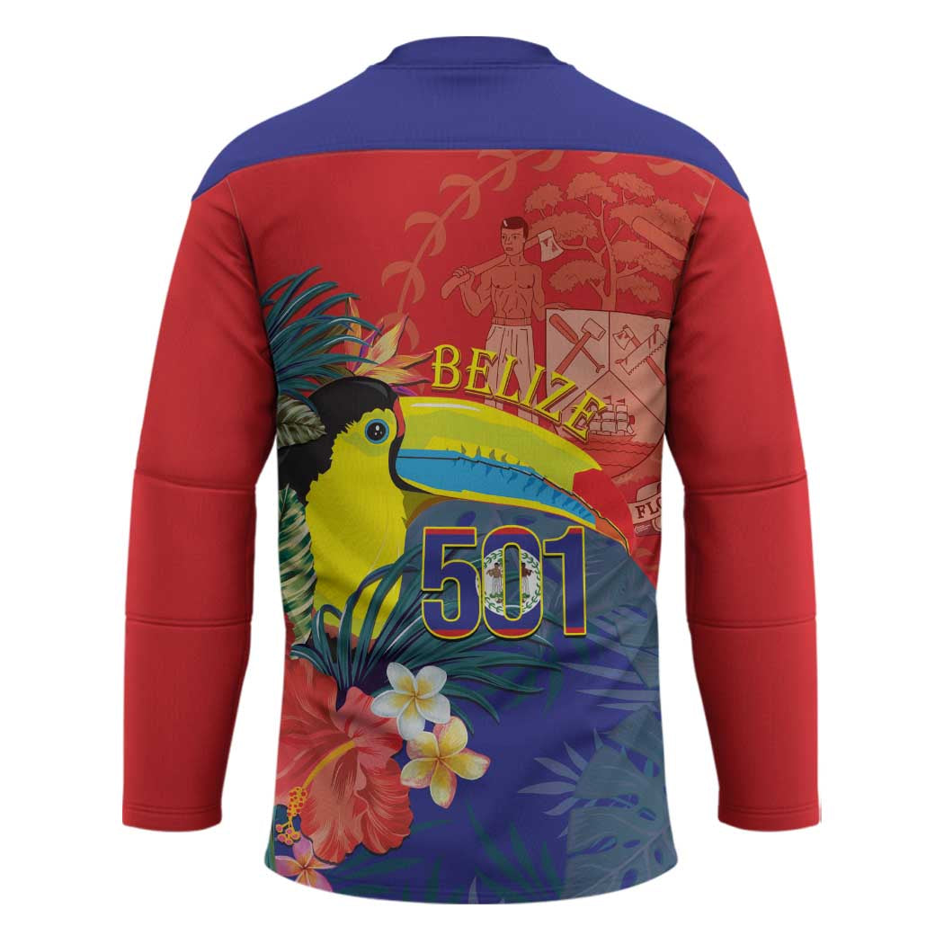 Belize Independence Day Hockey Jersey 501 Proud Keel Billed Toucan Tropical - Wonder Print Shop