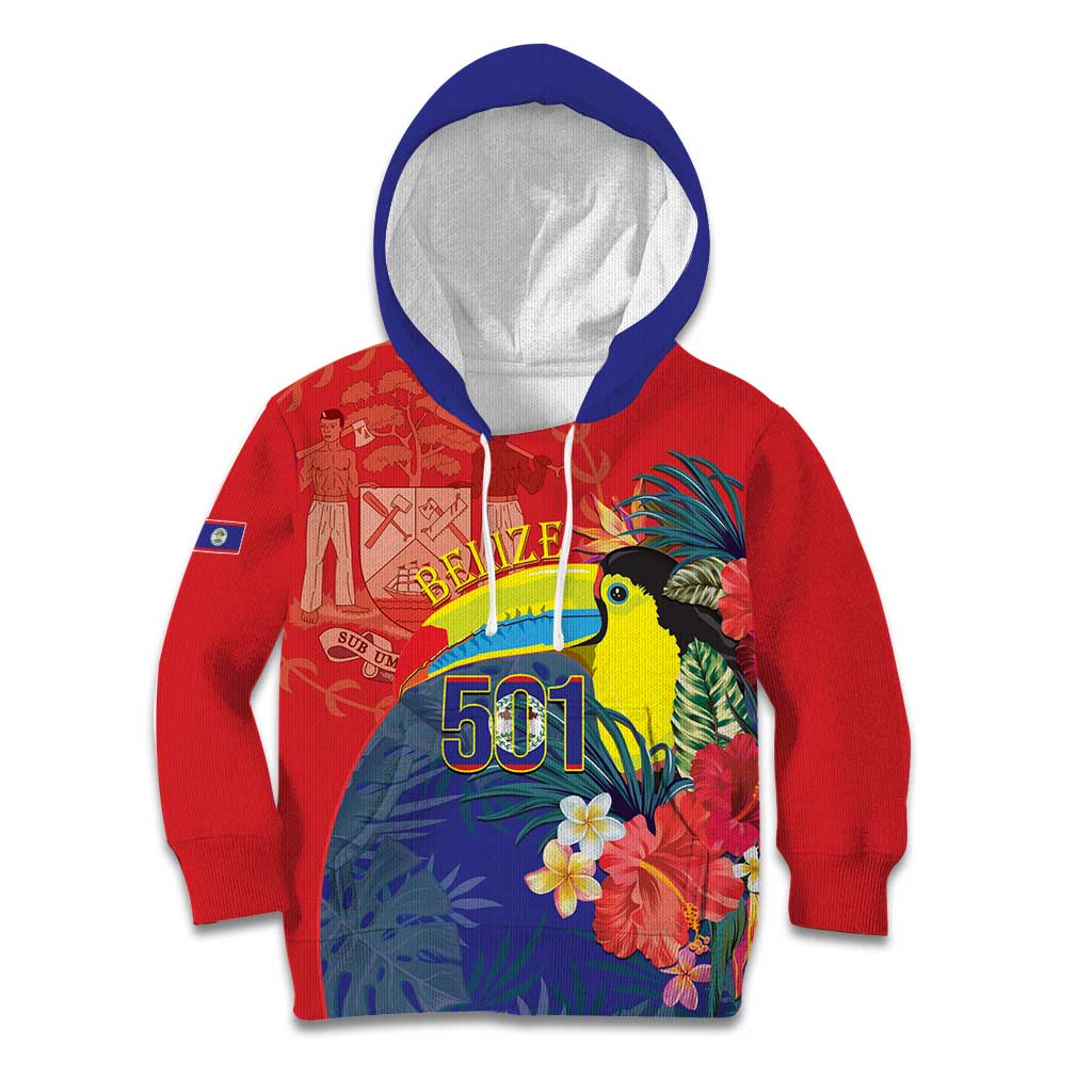 Belize Independence Day Kid Hoodie 501 Proud Keel Billed Toucan Tropical - Wonder Print Shop