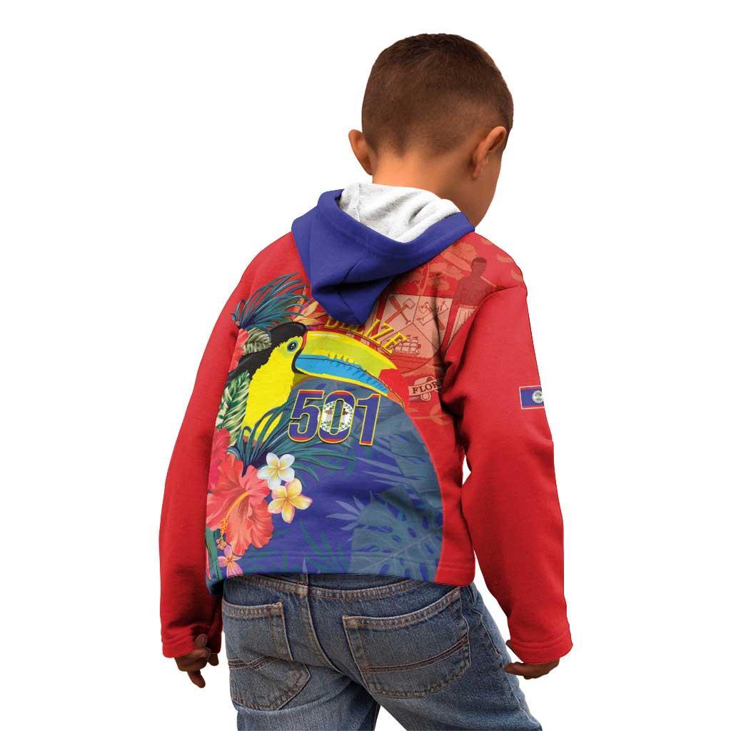 Belize Independence Day Kid Hoodie 501 Proud Keel Billed Toucan Tropical - Wonder Print Shop