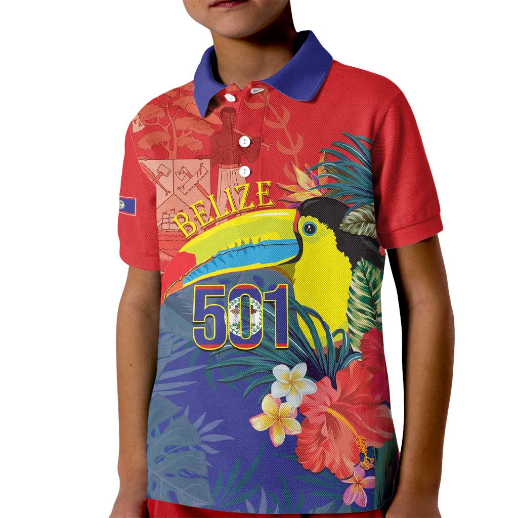 Belize Independence Day Kid Polo Shirt 501 Proud Keel Billed Toucan Tropical - Wonder Print Shop