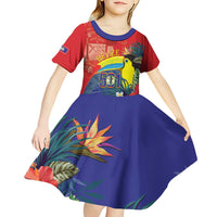 Belize Independence Day Kid Short Sleeve Dress 501 Proud Keel Billed Toucan Tropical - Wonder Print Shop