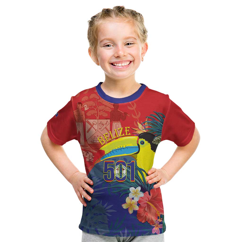 Belize Independence Day Kid T Shirt 501 Proud Keel Billed Toucan Tropical - Wonder Print Shop