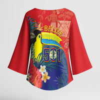 Belize Independence Day Kimono Sleeve Blouse 501 Proud Keel Billed Toucan Tropical - Wonder Print Shop