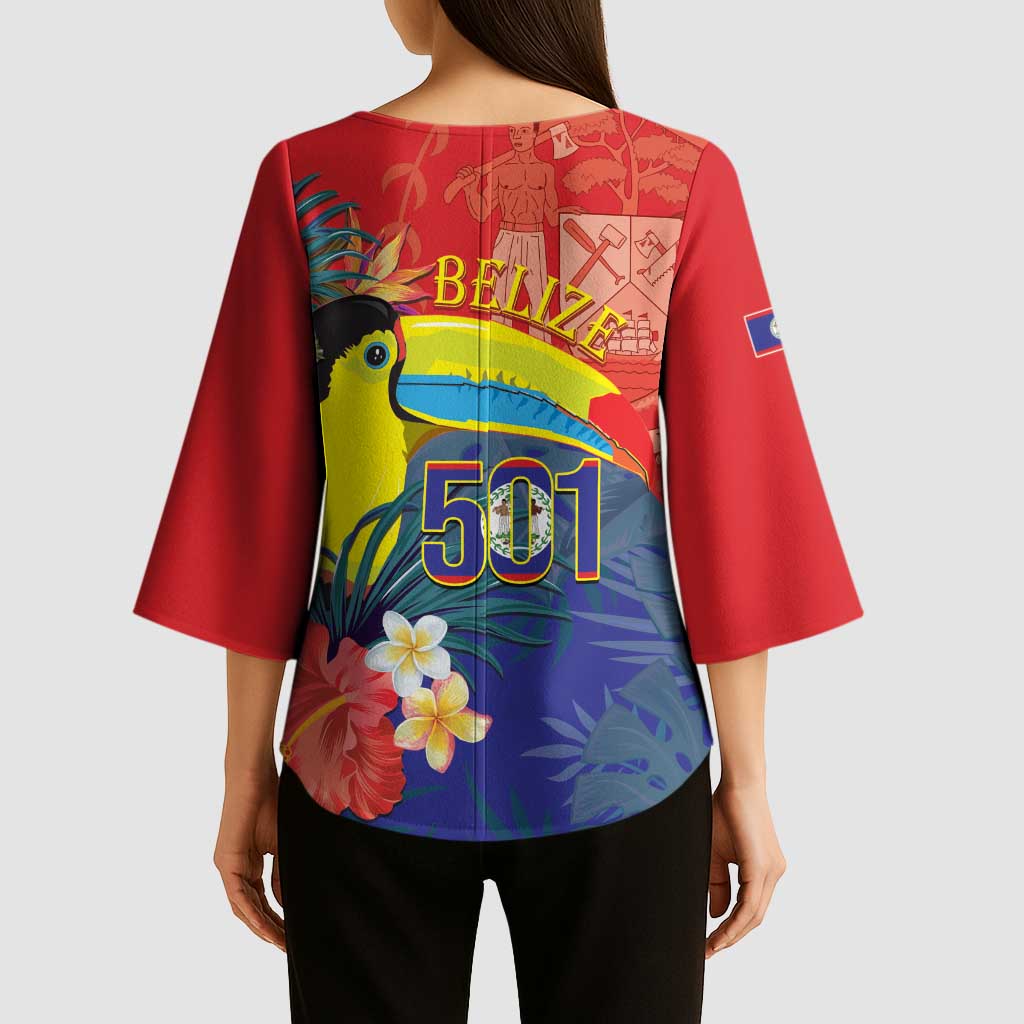Belize Independence Day Kimono Sleeve Blouse 501 Proud Keel Billed Toucan Tropical - Wonder Print Shop