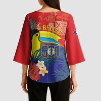 Belize Independence Day Kimono Sleeve Blouse 501 Proud Keel Billed Toucan Tropical - Wonder Print Shop