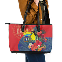 Belize Independence Day Leather Tote Bag 501 Proud Keel Billed Toucan Tropical - Wonder Print Shop