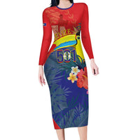Belize Independence Day Long Sleeve Bodycon Dress 501 Proud Keel Billed Toucan Tropical - Wonder Print Shop