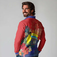 Belize Independence Day Long Sleeve Polo Shirt 501 Proud Keel Billed Toucan Tropical - Wonder Print Shop