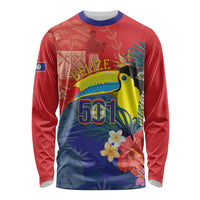Belize Independence Day Long Sleeve Shirt 501 Proud Keel Billed Toucan Tropical - Wonder Print Shop
