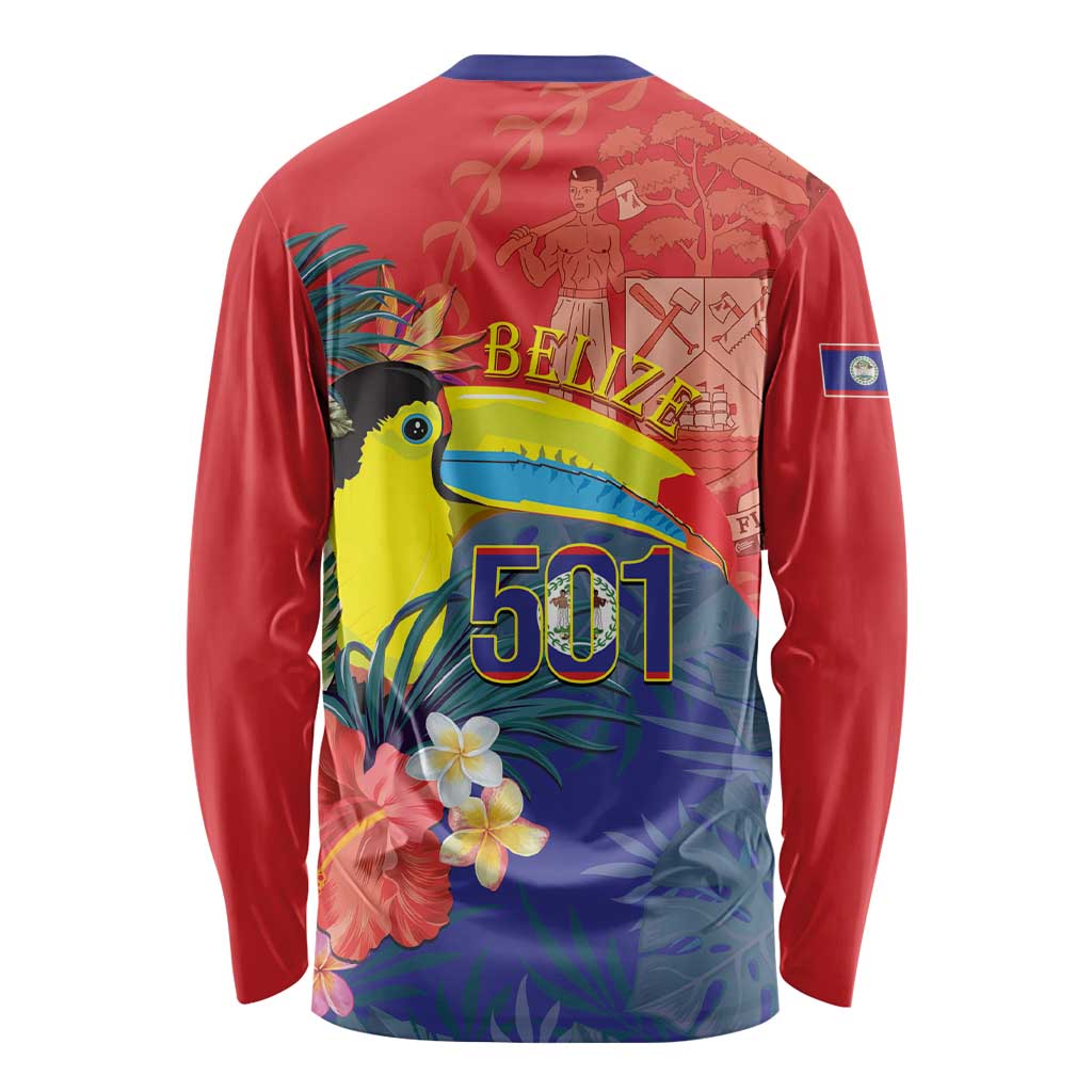 Belize Independence Day Long Sleeve Shirt 501 Proud Keel Billed Toucan Tropical - Wonder Print Shop