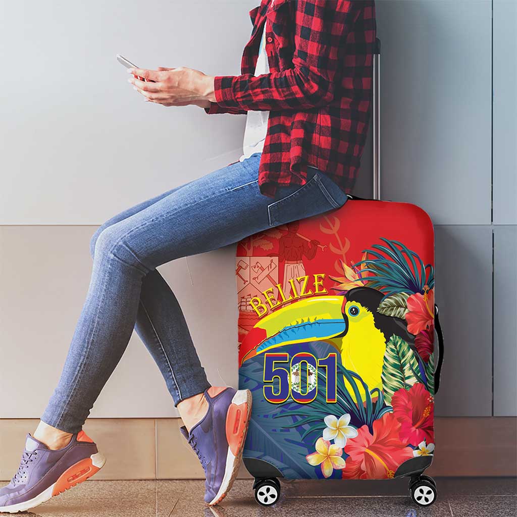 Belize Independence Day Luggage Cover 501 Proud Keel Billed Toucan Tropical - Wonder Print Shop