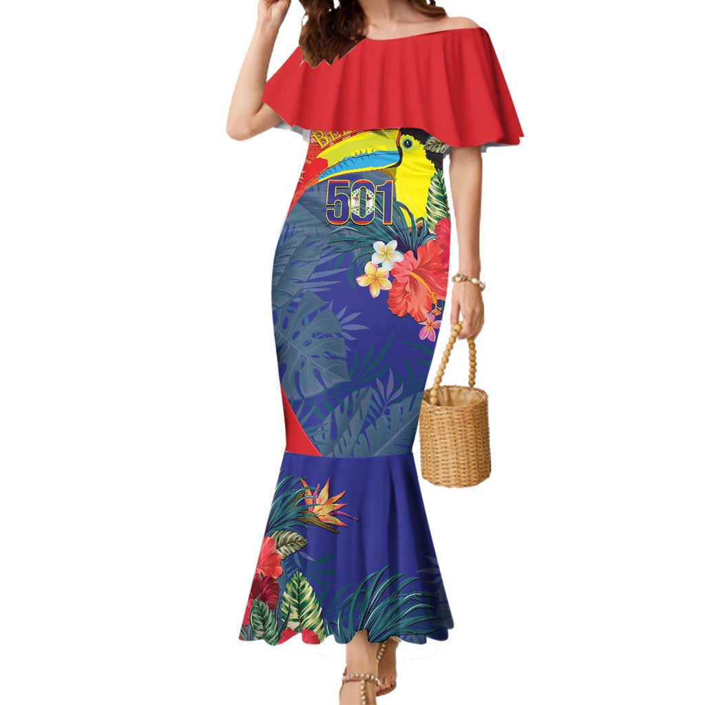Belize Independence Day Mermaid Dress 501 Proud Keel Billed Toucan Tropical - Wonder Print Shop