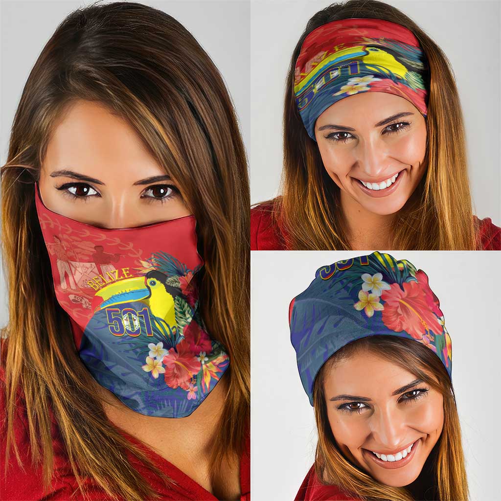 Belize Independence Day Neck Gaiter 501 Proud Keel Billed Toucan Tropical - Wonder Print Shop