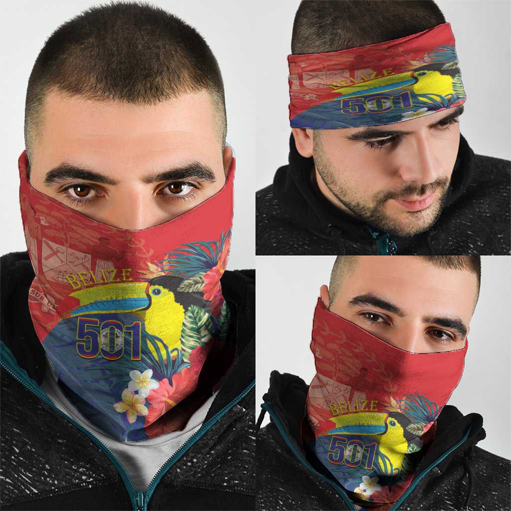 Belize Independence Day Neck Gaiter 501 Proud Keel Billed Toucan Tropical - Wonder Print Shop