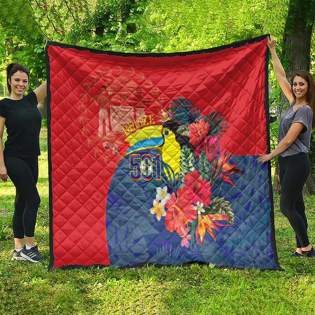 Belize Independence Day Quilt 501 Proud Keel Billed Toucan Tropical - Wonder Print Shop