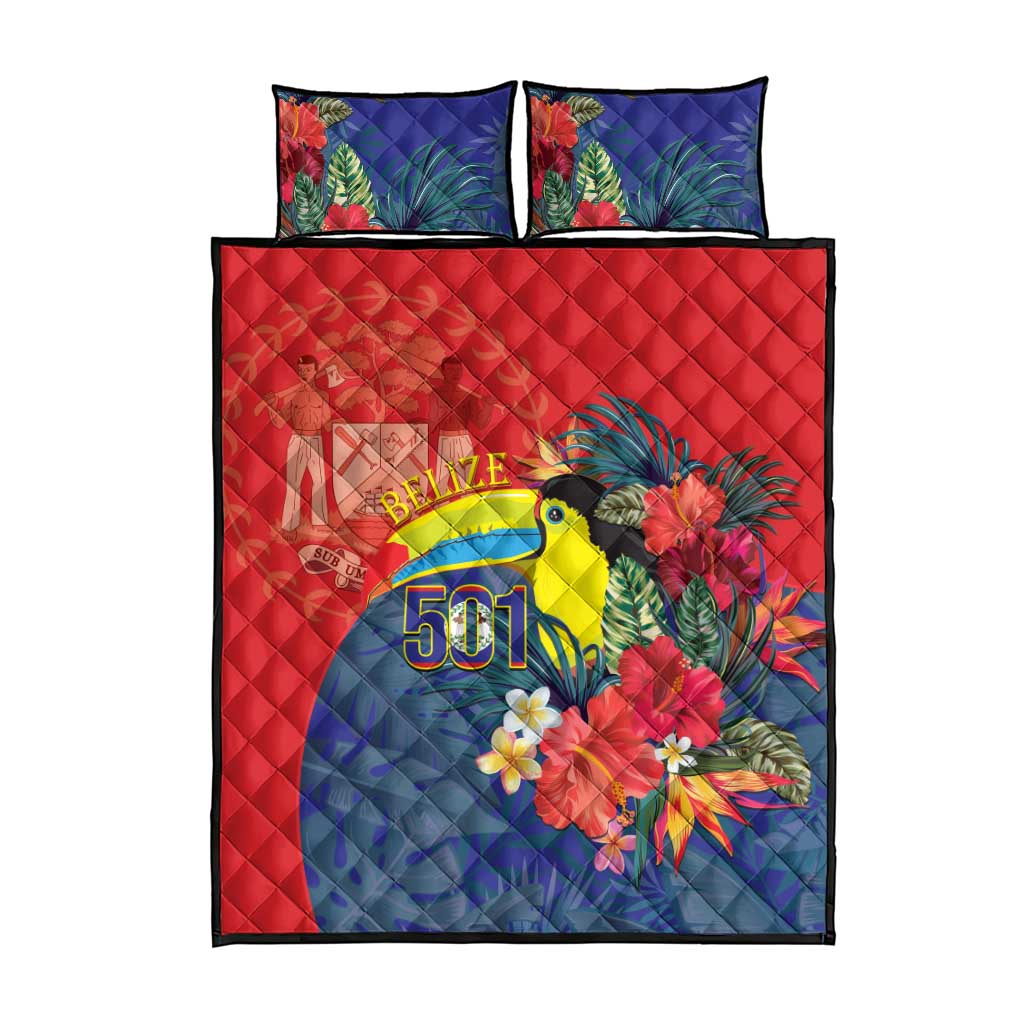 Belize Independence Day Quilt Bed Set 501 Proud Keel Billed Toucan Tropical - Wonder Print Shop