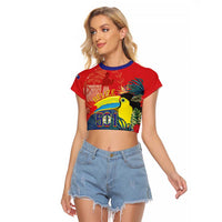 Belize Independence Day Raglan Cropped T Shirt 501 Proud Keel Billed Toucan Tropical - Wonder Print Shop