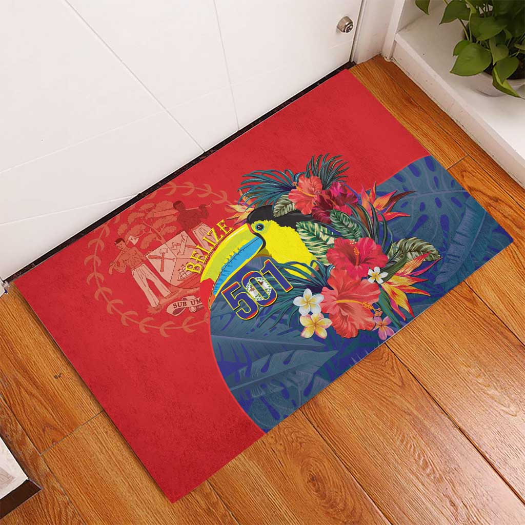 Belize Independence Day Rubber Doormat 501 Proud Keel Billed Toucan Tropical - Wonder Print Shop