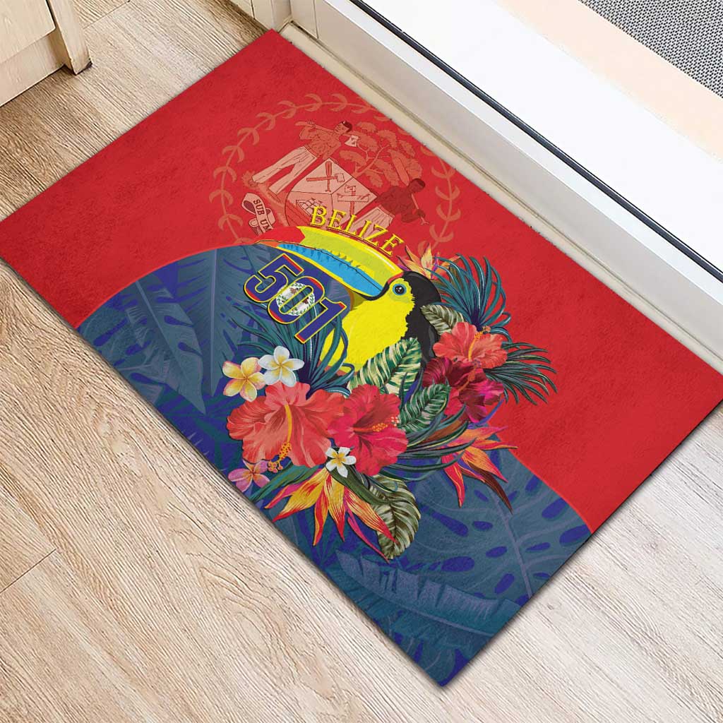 Belize Independence Day Rubber Doormat 501 Proud Keel Billed Toucan Tropical - Wonder Print Shop