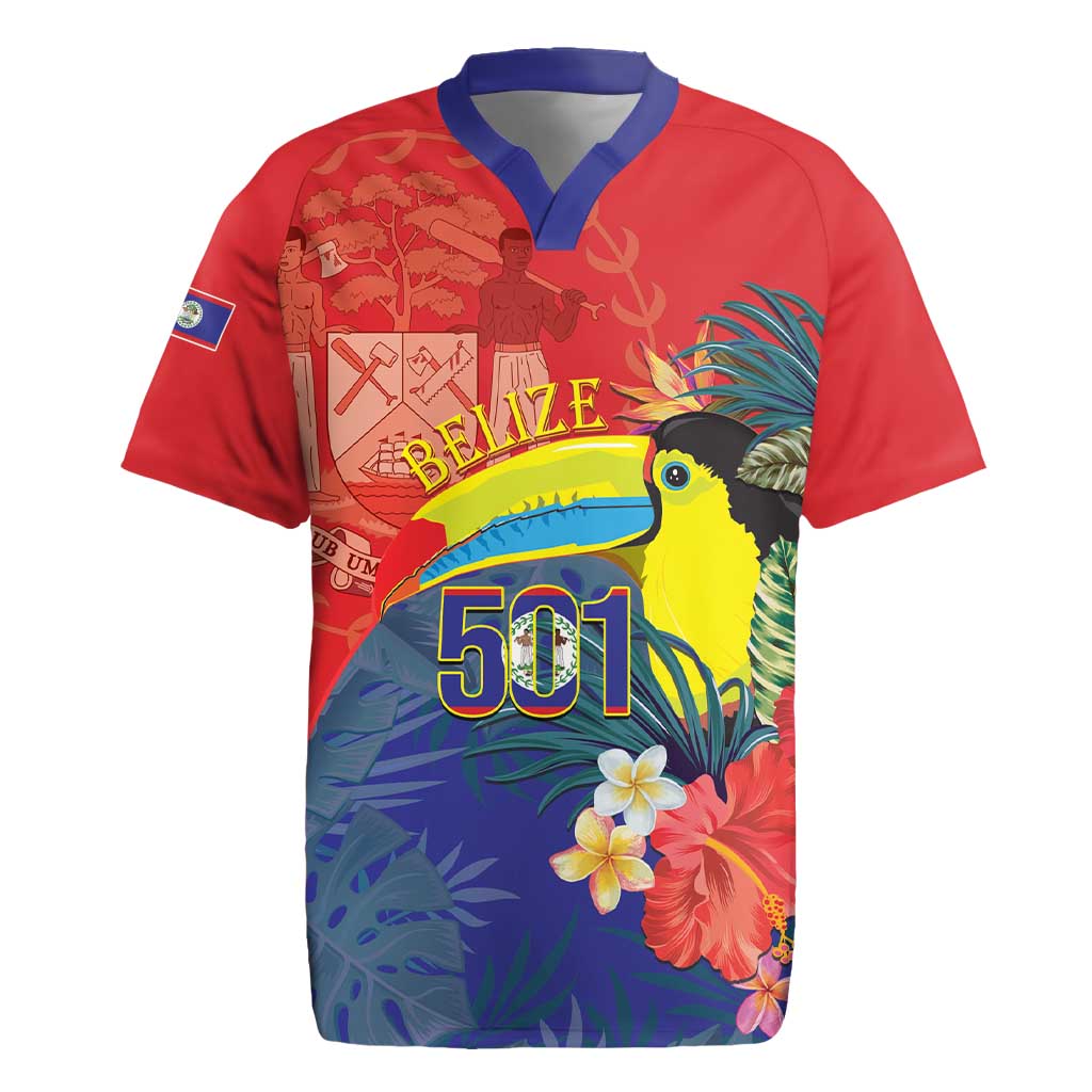 Belize Independence Day Rugby Jersey 501 Proud Keel Billed Toucan Tropical - Wonder Print Shop