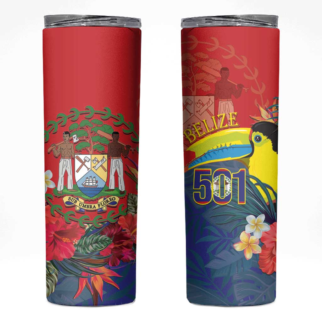Belize Independence Day Skinny Tumbler 501 Proud Keel Billed Toucan Tropical - Wonder Print Shop