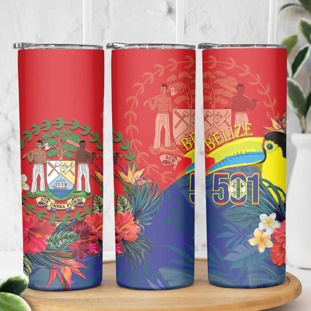 Belize Independence Day Skinny Tumbler 501 Proud Keel Billed Toucan Tropical - Wonder Print Shop